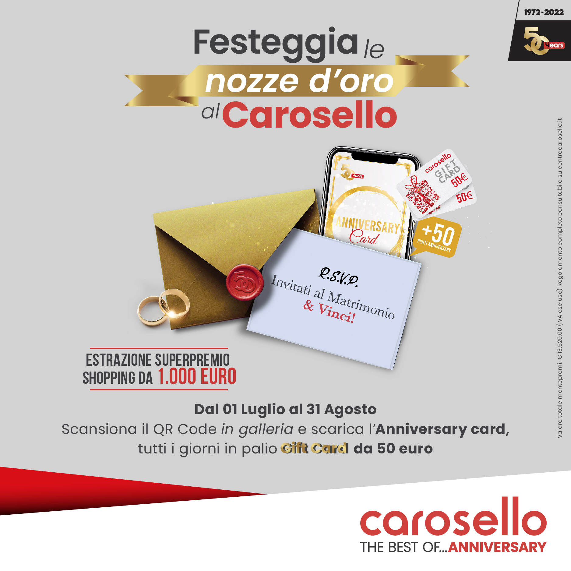 concorso a premi centro commerciale carosello anniversario 50 thekom