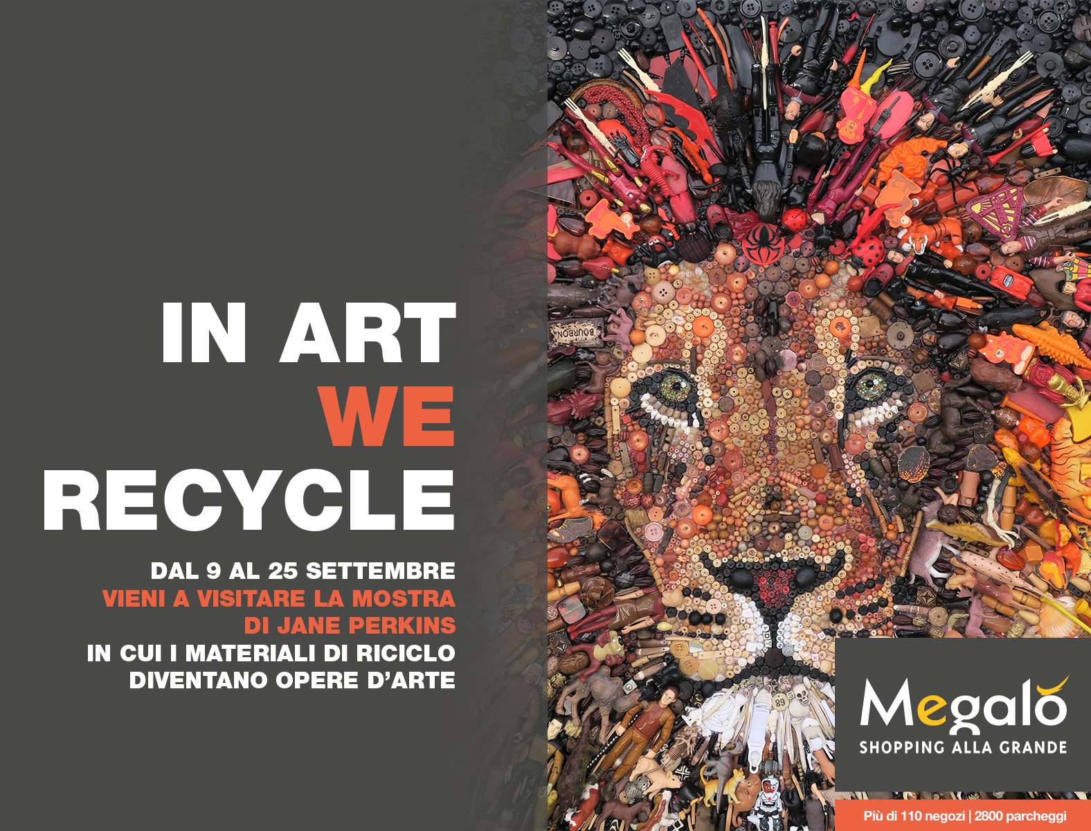 evento in art we recycle jane perkins centri commerciali megalò thekom