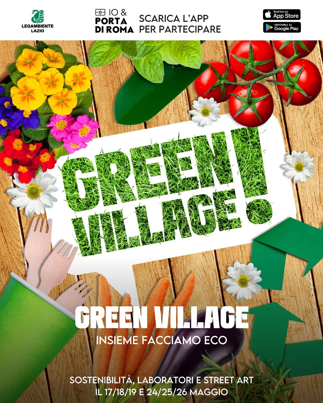 galleria commerciale porta di roma evento green village thekom